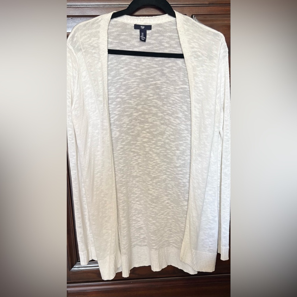 GAP white Knit Open Cardigan